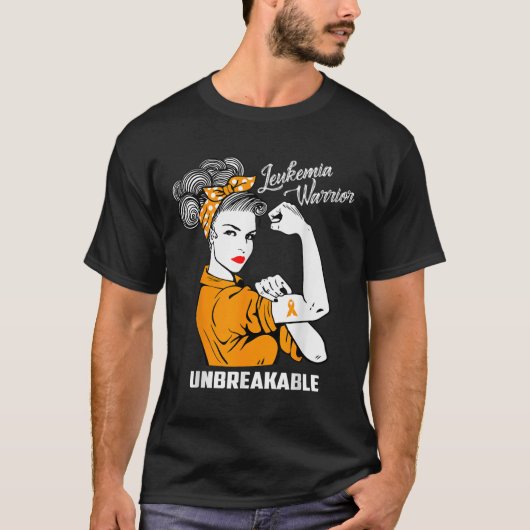 Leukemie Warrior Unbreekable Awareness Gift T-shirt (Voorkant)