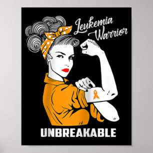 Leukemie Warrior Unbreekbaar Bewustmakingsgeschenk Poster