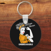 Leukemie Warrior Unbreekbaar Bewustmakingsgeschenk Sleutelhanger (Voorkant)