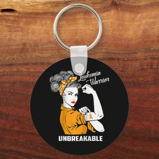 Leukemie Warrior Unbreekbaar Bewustmakingsgeschenk Sleutelhanger (Voorkant)