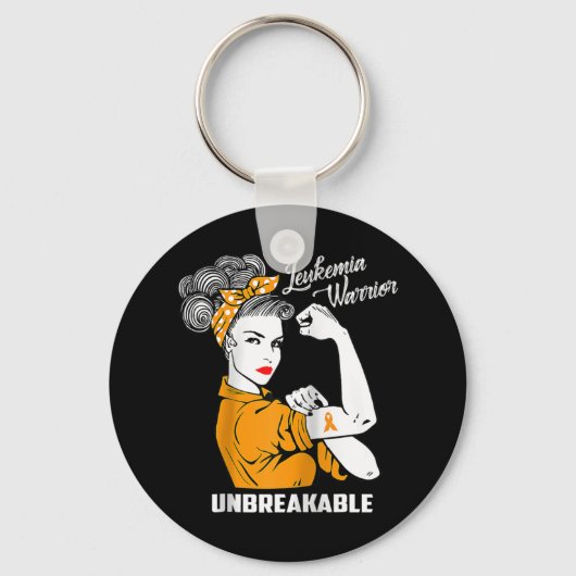 Leukemie Warrior Unbreekbaar Bewustmakingsgeschenk Sleutelhanger (Voorkant)