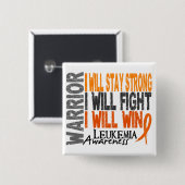 Leukemie Warrior Vierkante Button 5,1 Cm (Voorkant /achterkant)
