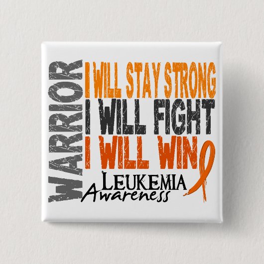 Leukemie Warrior Vierkante Button 5,1 Cm (Voorkant)