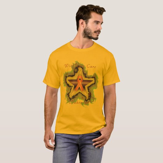 Leukemie Wish Star Mannen Stropdas T-shirt (Voorkant volledig)