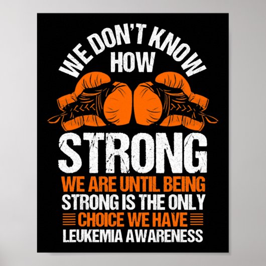 Leukemiebewustzijn Bloedkanker Oranje lint Poster (Voorkant)