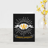 Leukemiebewustzijn Draag Oranje lint grafisch Kaart (Gele Bloem)