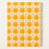 Leukemiebewustzijn geruit oranje lint planner (Achterkant)