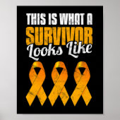 Leukemiebewustzijn Kankeroverlevende Oranje lint Poster (Voorkant)