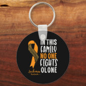 Leukemiebewustzijn Oranje lintkankeroverlevende Sleutelhanger (Voorkant)