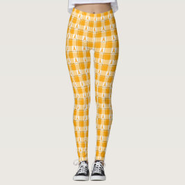 Leukemiebewustzijns Plaid Oranje Lint Leggings