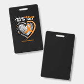 Leukemiebewustzijnsshirt Oom Heren Dames Kinderen Badge (Voor- en achterkant)