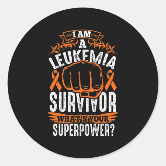 Leukemiekanker Overlevingsvoorlichting Koolstofcad Ronde Sticker (Voorkant)