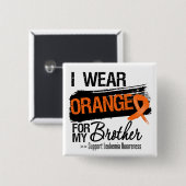 Leukemiekbon voor mijn broer vierkante button 5,1 cm (Voorkant /achterkant)