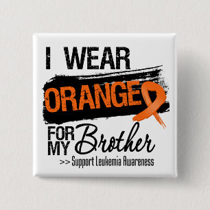Leukemiekbon voor mijn broer vierkante button 5,1 cm