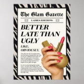 Leuker Laat Dan Lelijk Grappige Krantenposter Poster (Voorkant)
