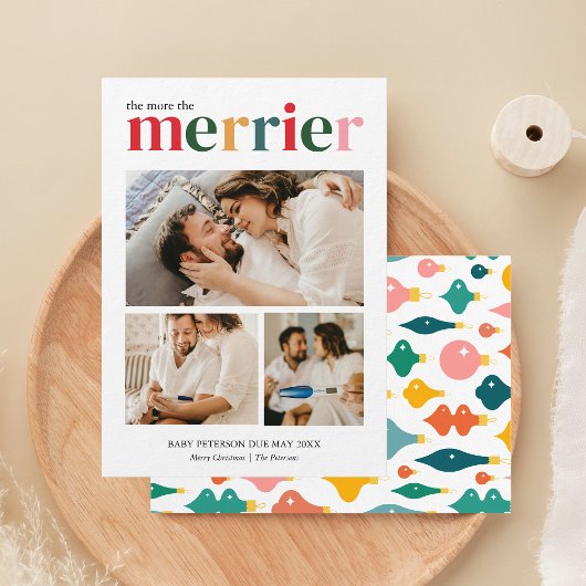 Leuker met meer Kerst zwangerschapsaankondiging Feestdagenkaart