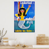 Leukerbad, Station thermale Poster (Keuken)