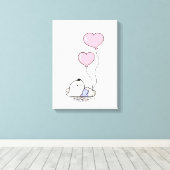 LeukeTeddy Beer Roze Ballonnen Meisjes Slaapkamer  Canvas Afdruk (Insitu (Houten vloer))