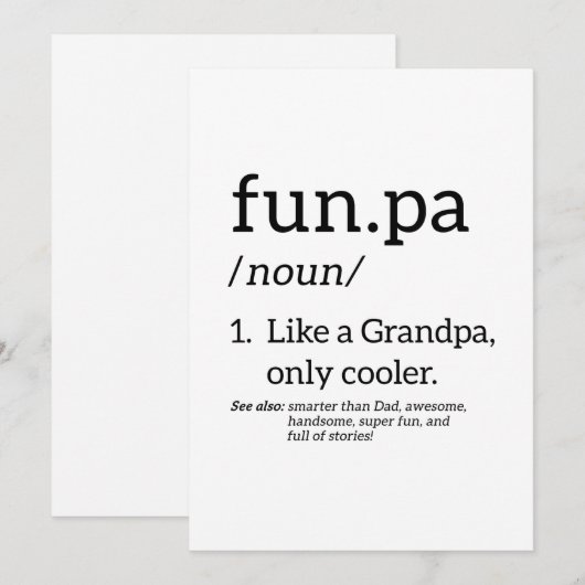 Leukpa zoals een opa, alleen koeler feestdagenkaart (Voorkant / Achterkant)