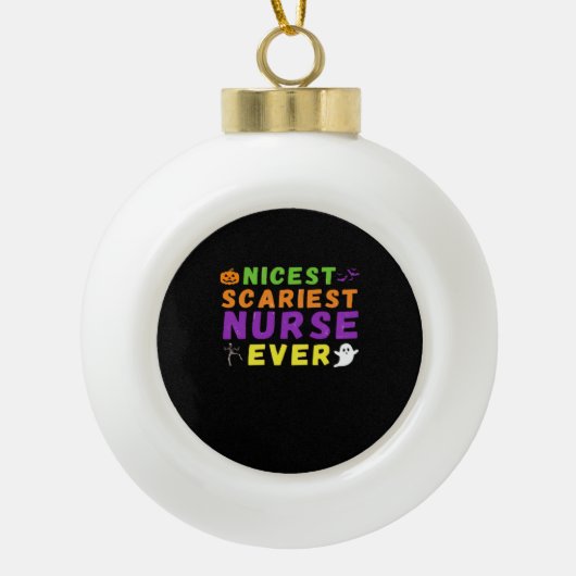 Leukste engste verpleegster ooit grappige Hallowee Keramische Bal Ornament (Voorkant)