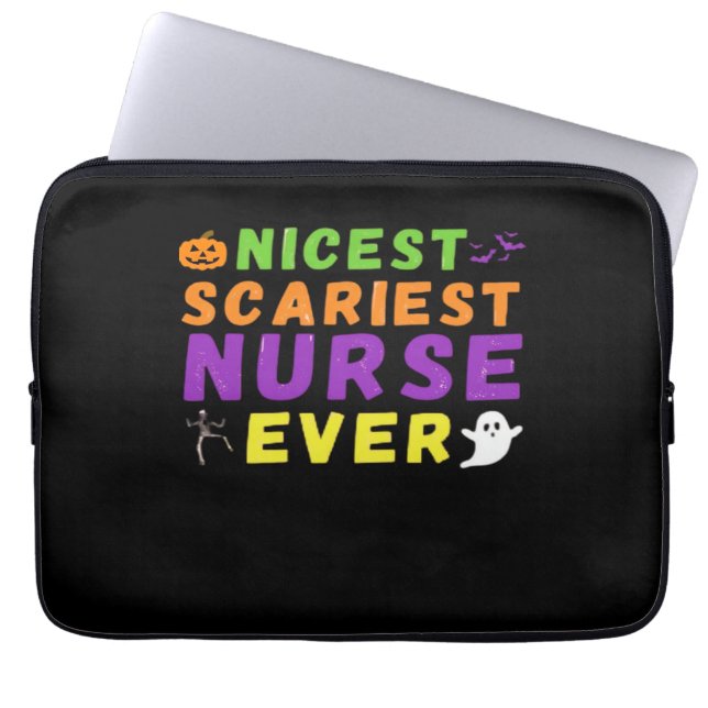 Leukste engste verpleegster ooit grappige Hallowee Laptop Sleeve (Voorkant)