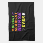 Leukste engste verpleegster ooit grappige Hallowee Theedoek (Verticaal)