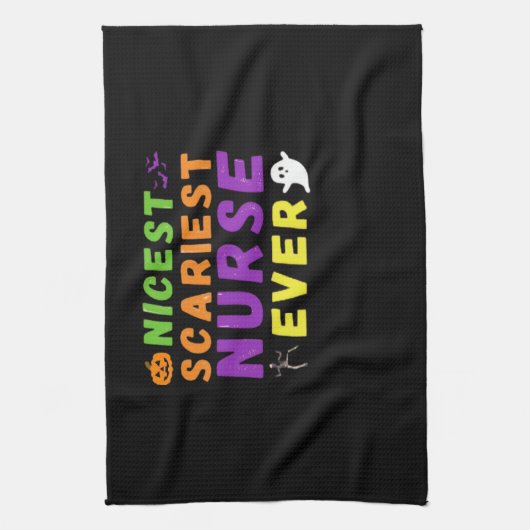Leukste engste verpleegster ooit grappige Hallowee Theedoek (Verticaal)
