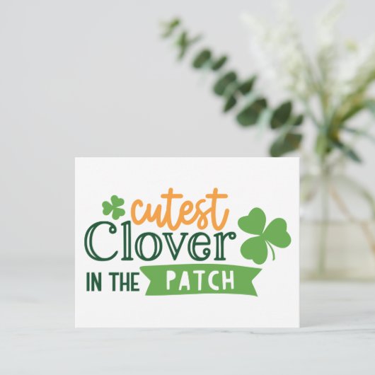 Leukste klavertje in de Patch Clover St. Patrick's Briefkaart (Staand voorkant)