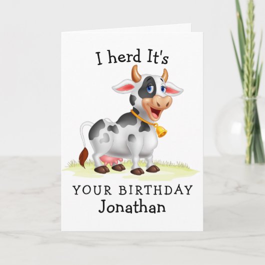 Leukste koe verjaardagskaart ooit kaart (Voorkant)
