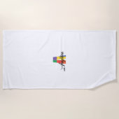 Leukste luxe kleurrijke initiaal naam A wit Strandlaken (Voorkant)