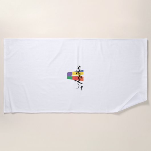 Leukste luxe kleurrijke initiaal naam A wit Strandlaken (Voorkant)