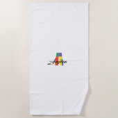 Leukste luxe kleurrijke initiaal naam A wit Strandlaken (Voorkant)