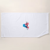 Leukste luxe koraal blauw initiaal naam A wit Strandlaken (Voorkant)