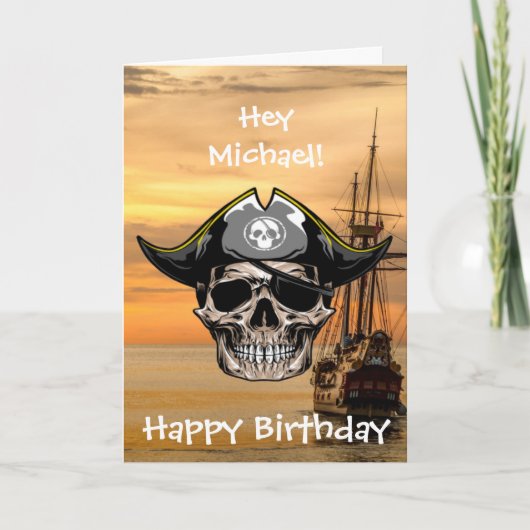 Leukste Piratenschip Verjaardag Kaart (Voorkant)