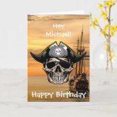 Leukste Piratenschip Verjaardag Kaart (Gele Bloem)