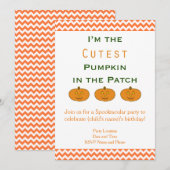 Leukste pompoen patch oktober pompoenen verjaardag kaart (Voorkant / Achterkant)