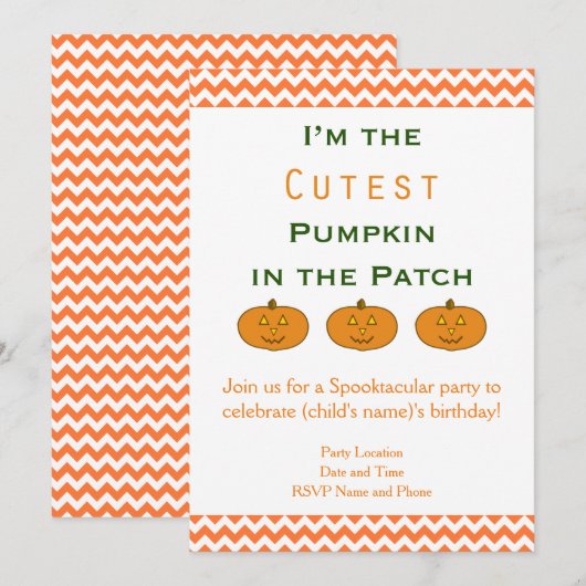 Leukste pompoen patch oktober pompoenen verjaardag kaart (Voorkant / Achterkant)