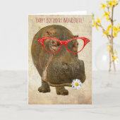 Leukste Wenskaart Hippo! Kaart (Gele Bloem)