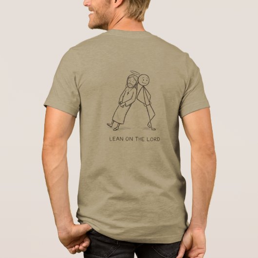 Leun op de Heer Funny Jezus Stick Figure T-Shirt (Achterkant)