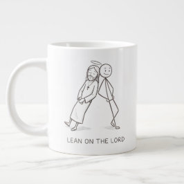 Leun op de Heer Stick Figure Christelijke Koffiemo Grote Koffiekop