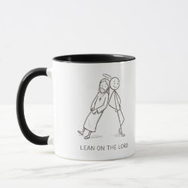 Leun op de Heer Stick Figure Christelijke Koffiemo Mok