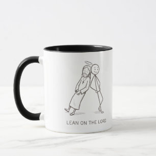Leun op de Heer Stick Figure Christelijke Koffiemo Mok