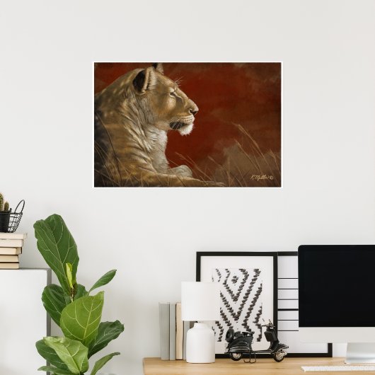 Leuness in het digitale schilderij Shade Poster (Thuiskantoor)