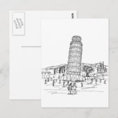 leuningtoren van pisa briefkaart (Voorkant / Achterkant)