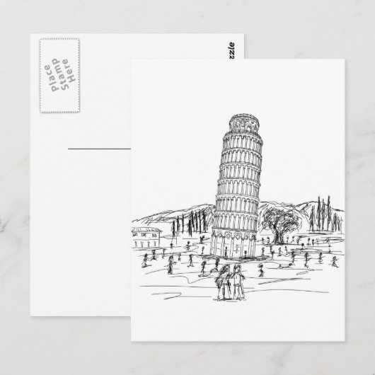 leuningtoren van pisa briefkaart (Voorkant / Achterkant)