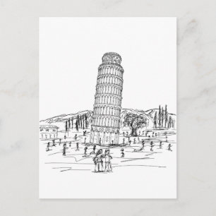 leuningtoren van pisa briefkaart