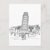 leuningtoren van pisa briefkaart (Voorkant)