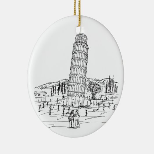 leuningtoren van pisa keramisch ornament (Rechts)