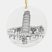 leuningtoren van pisa keramisch ornament (Voorkant)
