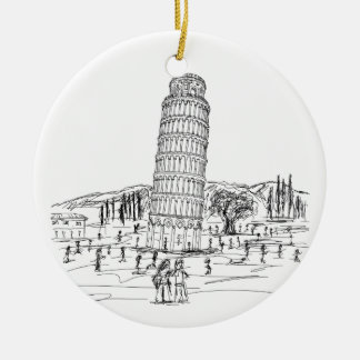 leuningtoren van pisa keramisch ornament